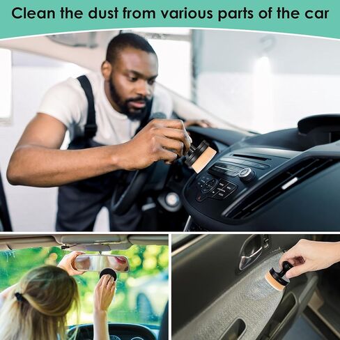 Dreyoo 2 Pack Auto Detail Brushes, Portable Car Tire Brush with Seal Cover Design, High Density Soft Detailing Brush for Vehicles Tire Shine Polish Wax Applicator (Brown) in Saudi Arabia