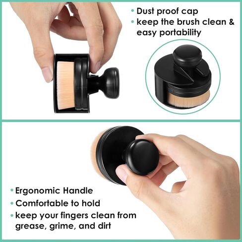Dreyoo 2 Pack Auto Detail Brushes, Portable Car Tire Brush with Seal Cover Design, High Density Soft Detailing Brush for Vehicles Tire Shine Polish Wax Applicator (Brown) in Saudi Arabia