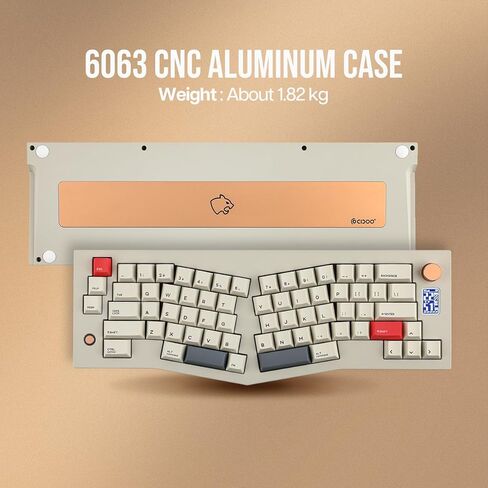 لوحة مفاتيح CIDOO V68 Alice Layout للألعاب المصنوعة من الألومنيوم، لوحة مفاتيح ميكانيكية حشية مع شاشة عرض TFT-LCD، قابلة للبرمجة عبر VIA، لوحة مفاتيح مخصصة BT5.0/2.4 جيجا هرتز/USB-C مع أغطية مفاتيح PBT لنظام Win/Mac in Kuwait