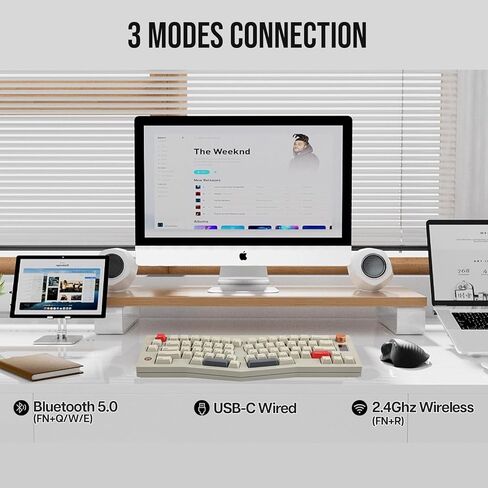 لوحة مفاتيح CIDOO V68 Alice Layout للألعاب المصنوعة من الألومنيوم، لوحة مفاتيح ميكانيكية حشية مع شاشة عرض TFT-LCD، قابلة للبرمجة عبر VIA، لوحة مفاتيح مخصصة BT5.0/2.4 جيجا هرتز/USB-C مع أغطية مفاتيح PBT لنظام Win/Mac in Kuwait