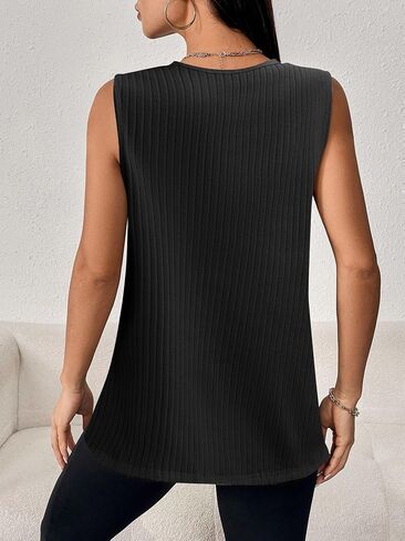 OYOANGLE Women's Maternity Casual Sleeveless Sleep Tee Split T-Shirt Pregnancy Tank Top in Saudi Arabia