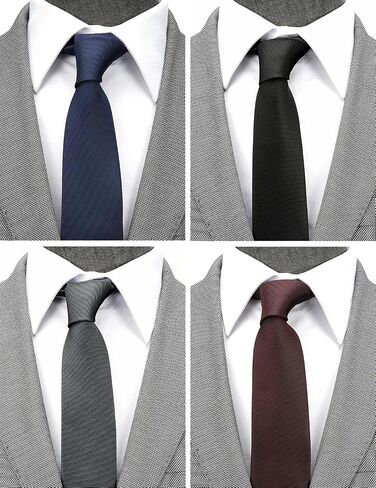 ZENXUS Skinny Solid Ties for Men, 2.5 inch Slim Plain Neckties 4-Pack in Kuwait