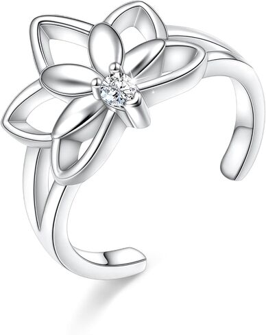 Alphm 925 Sterling Silver Toe Ring for Women Adjustable Open Toe Ring Summer Foot Jewelry in Kuwait