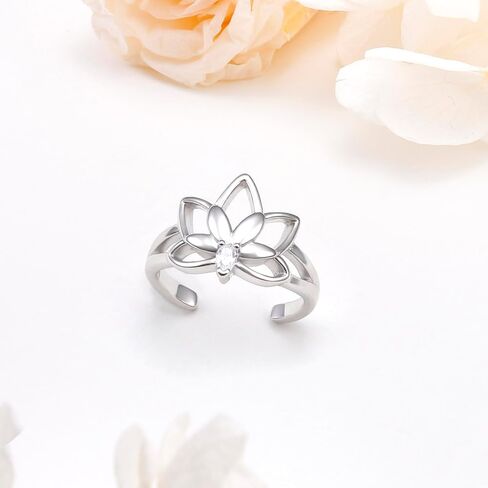 Alphm 925 Sterling Silver Toe Ring for Women Adjustable Open Toe Ring Summer Foot Jewelry in Kuwait