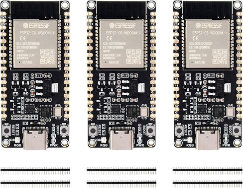 3 قطع ESP32-C6 لوحة تطوير ESP32 C6 متحكم مدمج واي فاي 6 وبلوتوث 5، فلاش 8 ميجابايت ESP32-C6-WROOM-1-N8 وحدة 160 ميجاهرتز RISC-V 32 بت معالج أحادي النواة للمنزل الذكي IoT in Kuwait