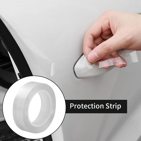 قطعة واحدة من واقي عتبة باب السيارة الشفاف العالمي، شريط مضاد للتصادمات لحافة باب السيارة، واقي عتبة الباب، يناسب معظم السيارات (1000 × 3 سم) in Kuwait