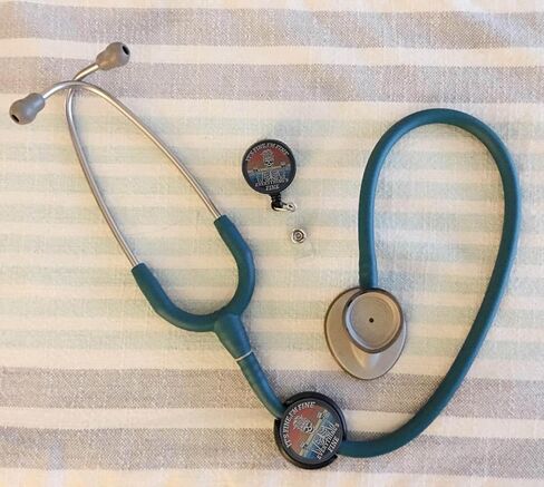 Stethoscope Tag,Steth ID Tag,Nurse Doctor Stethoscope ID Tag and Retractable Badge Reels Set, Stethoscope Charms Accessories and Badge Holder,Set of 2 in Saudi Arabia