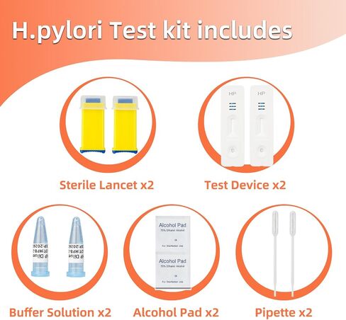 Helicobacter Pylori Test Kits, H. Pylori，h. Pylori Stool (Antibody)10-15 Minutes of Quick Home Testing, The Result is Highly Accurate, Easy to Read and use，Pack of 2 in Saudi Arabia