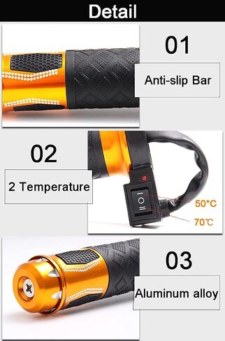 Motorcycle Handlebar Grips 22mm(7/8"), Electric Heated Handlebar Grips, Universal Motorbike Handlebar Grips for Motorcycle, ATV in Saudi Arabia