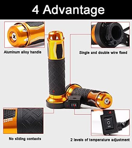 Motorcycle Handlebar Grips 22mm(7/8"), Electric Heated Handlebar Grips, Universal Motorbike Handlebar Grips for Motorcycle, ATV in Saudi Arabia