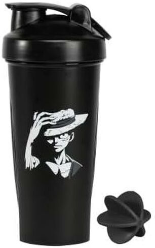 Pirate Anime Shaker Bottle - 20 Ounce - Shaker Bottle with Shaker Ball - Nutrient Shake - Protein Shake, Meal Prep & Replacement - Gym Workout Bottle - Anime (Black) in Saudi Arabia