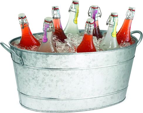 Tablecraft Galvanized Oval Beverage Tub, 5.5 Gallons in Saudi Arabia