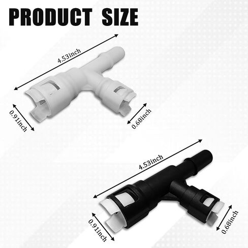 Car Heater Hose Fitting,T-connector Three-way Cooling Water Pipe Joint, Heater Inlet Hose Fitting Replacement OEM#15055343 15055342, Compatible with Select Chevy Cadillac Chevrolet GMC(Black) in Saudi Arabia