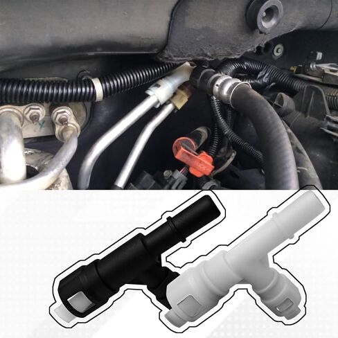 Car Heater Hose Fitting,T-connector Three-way Cooling Water Pipe Joint, Heater Inlet Hose Fitting Replacement OEM#15055343 15055342, Compatible with Select Chevy Cadillac Chevrolet GMC(Black) in Saudi Arabia
