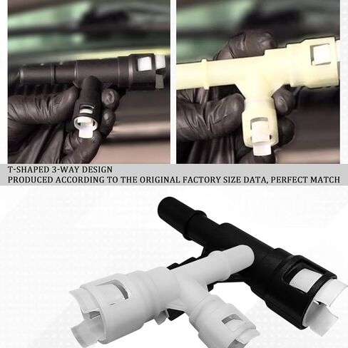 Car Heater Hose Fitting,T-connector Three-way Cooling Water Pipe Joint, Heater Inlet Hose Fitting Replacement OEM#15055343 15055342, Compatible with Select Chevy Cadillac Chevrolet GMC(Black) in Saudi Arabia