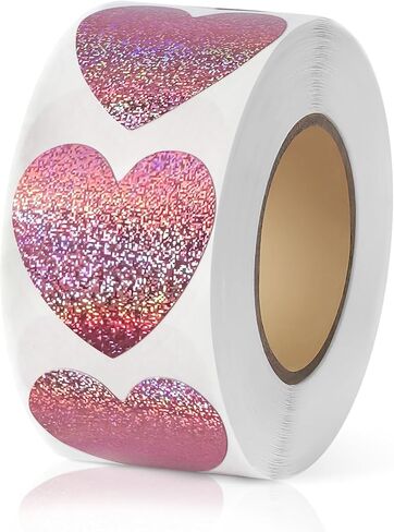 ملصق على شكل قلب أحمر، ملصقات حب لطيفة مقاس 1 بوصة لعيد الحب، دعوة، أظرف، صياغة، سجل القصاصات، 500 ملصق لكل لفة in Kuwait