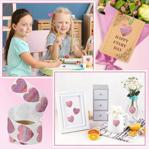 ملصق على شكل قلب أحمر، ملصقات حب لطيفة مقاس 1 بوصة لعيد الحب، دعوة، أظرف، صياغة، سجل القصاصات، 500 ملصق لكل لفة in Kuwait