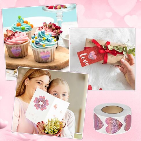 ملصق على شكل قلب أحمر، ملصقات حب لطيفة مقاس 1 بوصة لعيد الحب، دعوة، أظرف، صياغة، سجل القصاصات، 500 ملصق لكل لفة in Kuwait