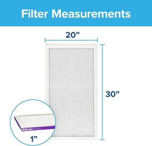 Filtrete 20x30x1 AC Furnace Air Filter, MERV 12, MPR 1500, CERTIFIED asthma & allergy friendly, 3 Month Pleated 1-Inch Electrostatic Air Cleaning Filter, 6-Pack (Actual Size 19.81x29.81x0.78 in) in Saudi Arabia