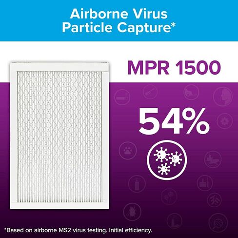 Filtrete 20x30x1 AC Furnace Air Filter, MERV 12, MPR 1500, CERTIFIED asthma & allergy friendly, 3 Month Pleated 1-Inch Electrostatic Air Cleaning Filter, 6-Pack (Actual Size 19.81x29.81x0.78 in) in Saudi Arabia