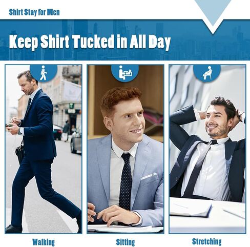 STAY GENT Y-Style Shirt Stays For Men with Non-Slip Locking Clamps and Adjustable Elastic Straps in Kuwait