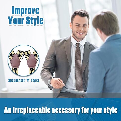 STAY GENT Y-Style Shirt Stays For Men with Non-Slip Locking Clamps and Adjustable Elastic Straps in Kuwait