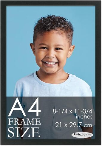 Poster Palooza A1 23.5x33.25 Inches Frame Black Solid Wood Picture Frame | 0.75 Inch Moulding Width | Includes UV Acrylic Plexiglass, Foam Board Backing & Hanging Hardware in Saudi Arabia