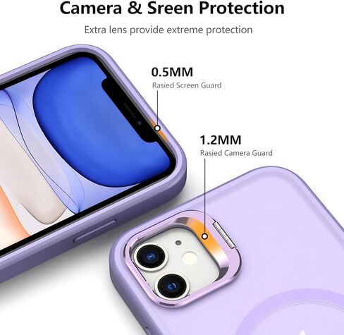 LakiBeibi Compatible with iPhone 11 Case with Camera Stand,Compatible with Magsafe,Military Grade Shockproof Protection Translucent Matte Phone Case for iPhone 11(Pink) in Kuwait