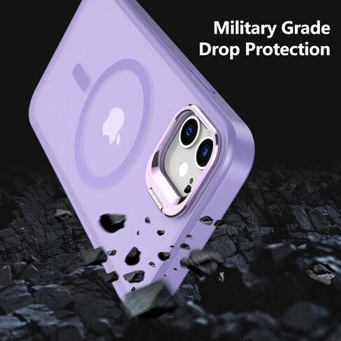 LakiBeibi Compatible with iPhone 11 Case with Camera Stand,Compatible with Magsafe,Military Grade Shockproof Protection Translucent Matte Phone Case for iPhone 11(Pink) in Kuwait
