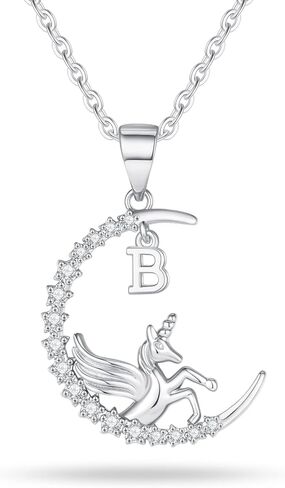 Unicorns Gifts for Girls, Rose Gold/White Gold Plated CZ Unicorn Necklace for Girls Letter Initial Unicorn Necklace Jewelry Unicorn Gifts for Girls Kids Little Girls in Saudi Arabia