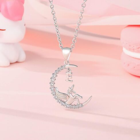 Unicorns Gifts for Girls, Rose Gold/White Gold Plated CZ Unicorn Necklace for Girls Letter Initial Unicorn Necklace Jewelry Unicorn Gifts for Girls Kids Little Girls in Saudi Arabia