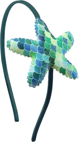 Mermaid Starfish Headband Fish Scale Hair Bands Sparkling Sea Star Hair Accessories Headpiece for Women Girls Birthday Wedding Festival Celebration Party Supplies(Blue) in Kuwait