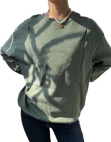 Women Causal Maternity Nursing Sweatshirt Comfort Friendly Zip Breastfeeding Pullover Tops Mama's Boobery Sweater in Saudi Arabia