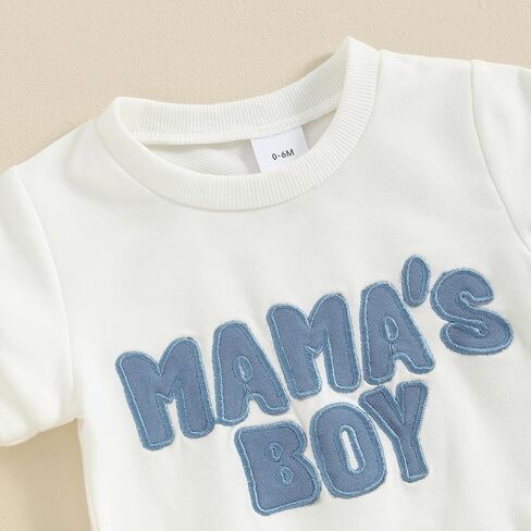 Toddler Baby Boy Summer Clothes Mamas Little Boy Short Sleeve T Shirt Tops Infant Rolled Stretch Shorts Set in Kuwait
