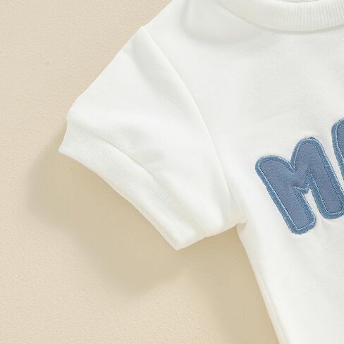Toddler Baby Boy Summer Clothes Mamas Little Boy Short Sleeve T Shirt Tops Infant Rolled Stretch Shorts Set in Kuwait