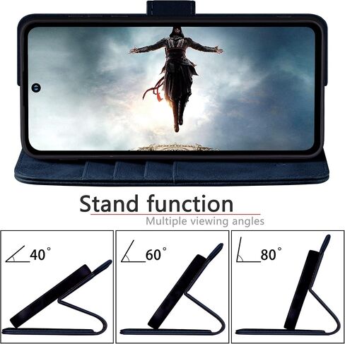 for Samsung Galaxy S23 FE Genuine Leather Wallet case 【RFID Blocking】【4 Credit Card Holder】【Real Leather】 Flip Folio Book Phone case Protective Cover Women Men for S23FE case Black in Saudi Arabia