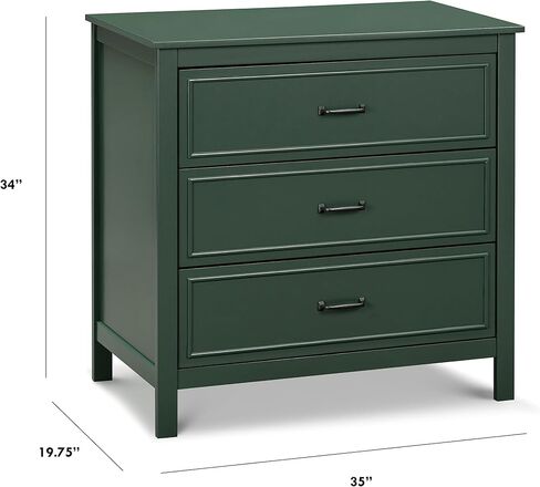 DaVinci Charlie 3-Drawer Dresser, Forest Green in Saudi Arabia