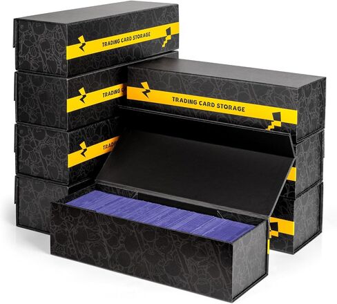 8 Pack Trading Card Storage Box, Baseball Card Holder Hobby Cases with Magnet Lid for Sports Cards, Toploader Storage Case Boxes with Labels Fit 50 One Touch, 200 Toploaders and 800 Cards in Saudi Arabia