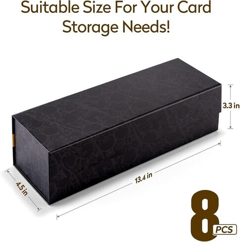 8 Pack Trading Card Storage Box, Baseball Card Holder Hobby Cases with Magnet Lid for Sports Cards, Toploader Storage Case Boxes with Labels Fit 50 One Touch, 200 Toploaders and 800 Cards in Saudi Arabia