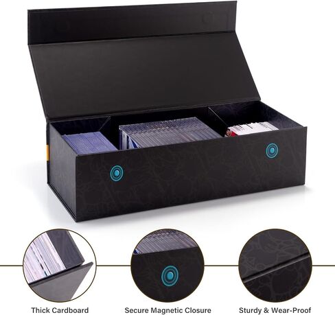 8 Pack Trading Card Storage Box, Baseball Card Holder Hobby Cases with Magnet Lid for Sports Cards, Toploader Storage Case Boxes with Labels Fit 50 One Touch, 200 Toploaders and 800 Cards in Saudi Arabia