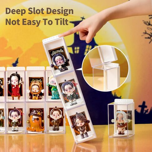 6Pcs Acrylic Display Case for Figures,Clear Display Box with ID Card Slot ,Dustproof Display Cabinet Box for Minifig and Action Figures,Collectibles ,Crystals,Rock,Mini Toys(Green) in Saudi Arabia