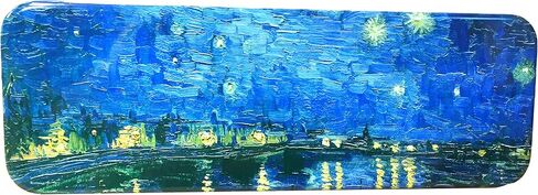 DAHO Tin Pencil Box with World Famous Arts for School, Office, Home, Makeup Storage (Starry Night Over The Rhone) in Saudi Arabia
