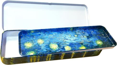 DAHO Tin Pencil Box with World Famous Arts for School, Office, Home, Makeup Storage (Starry Night Over The Rhone) in Saudi Arabia