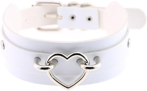 Women Leather Necklaces Choker Girl Heart Punk Rock Adjustable Collar Necklaces in Kuwait