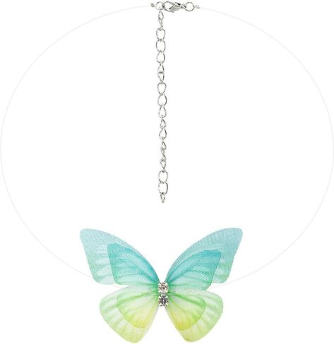 Invisible Necklaces for Women Purple Blue Butterfly Rhinestone Choker Necklace Fishing Wire Clear Gargantillas Para Mujer Necklaces Beachy Charm Statement Trendy Jewelry in Kuwait