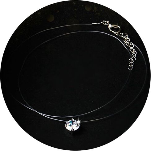 Invisible Necklaces for Women Purple Blue Butterfly Rhinestone Choker Necklace Fishing Wire Clear Gargantillas Para Mujer Necklaces Beachy Charm Statement Trendy Jewelry in Kuwait