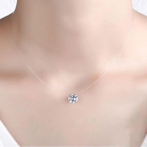 Invisible Necklaces for Women Purple Blue Butterfly Rhinestone Choker Necklace Fishing Wire Clear Gargantillas Para Mujer Necklaces Beachy Charm Statement Trendy Jewelry in Kuwait