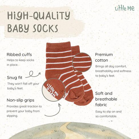 Little Me 20-Pack Newborn Baby Infant & Toddler Unisex Socks, For Baby Girl or Boy, 0-12 & 12-24 Months, Assorted Size Pack in Kuwait