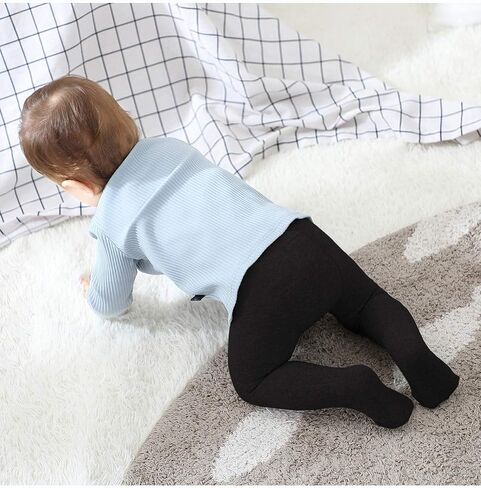 Baby Toddler Girls Cable Knit Tights, Non-Slip Footed Stockings | Cable Knit Texture, Non-Slip Sole Design, Footed Tight Style, Baby Girl Fit, Newborn to Toddler Sizes in Kuwait