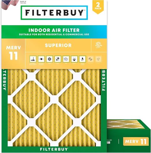 Filterbuy 14x20x4 Air Filter MERV 11 Allergen Defense (2-Pack), Pleated HVAC AC Furnace Air Filters Replacement (Actual Size: 13.50 x 19.50 x 3.63 Inches) in Saudi Arabia